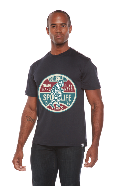 Football Competition Men's Bamboo Viscose/Organic Cotton Short Sleeve Graphic T-Shirt Spun Bamboo