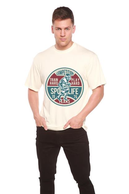 Football Competition Men's Bamboo Viscose/Organic Cotton Short Sleeve Graphic T-Shirt Spun Bamboo