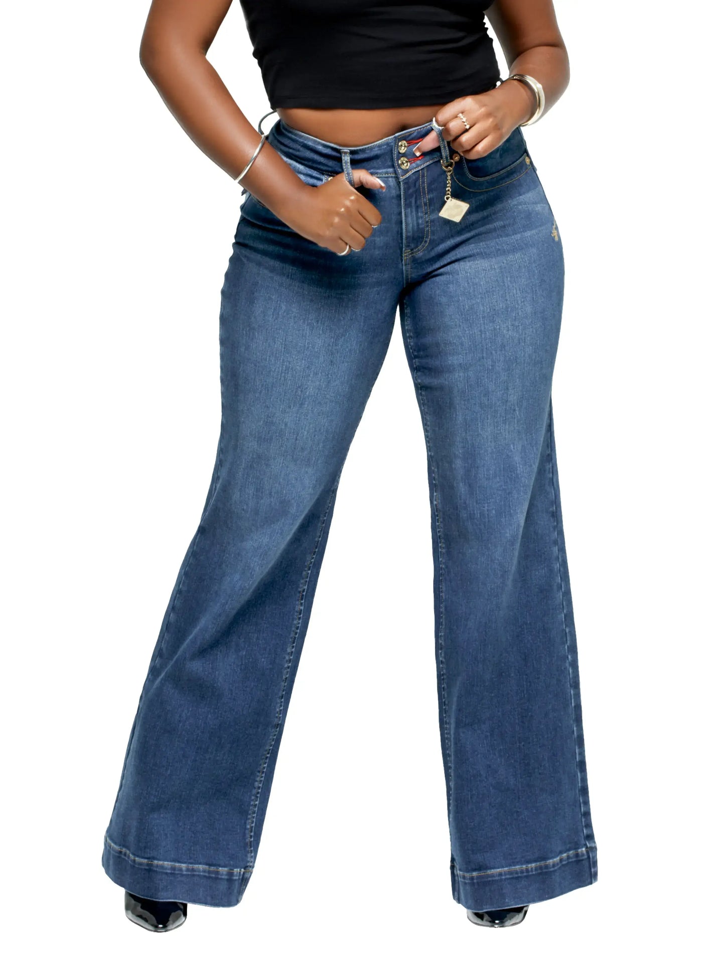 Forbidden Fit Wide Leg Jean - Savage Wash Apple Bottom Jeans