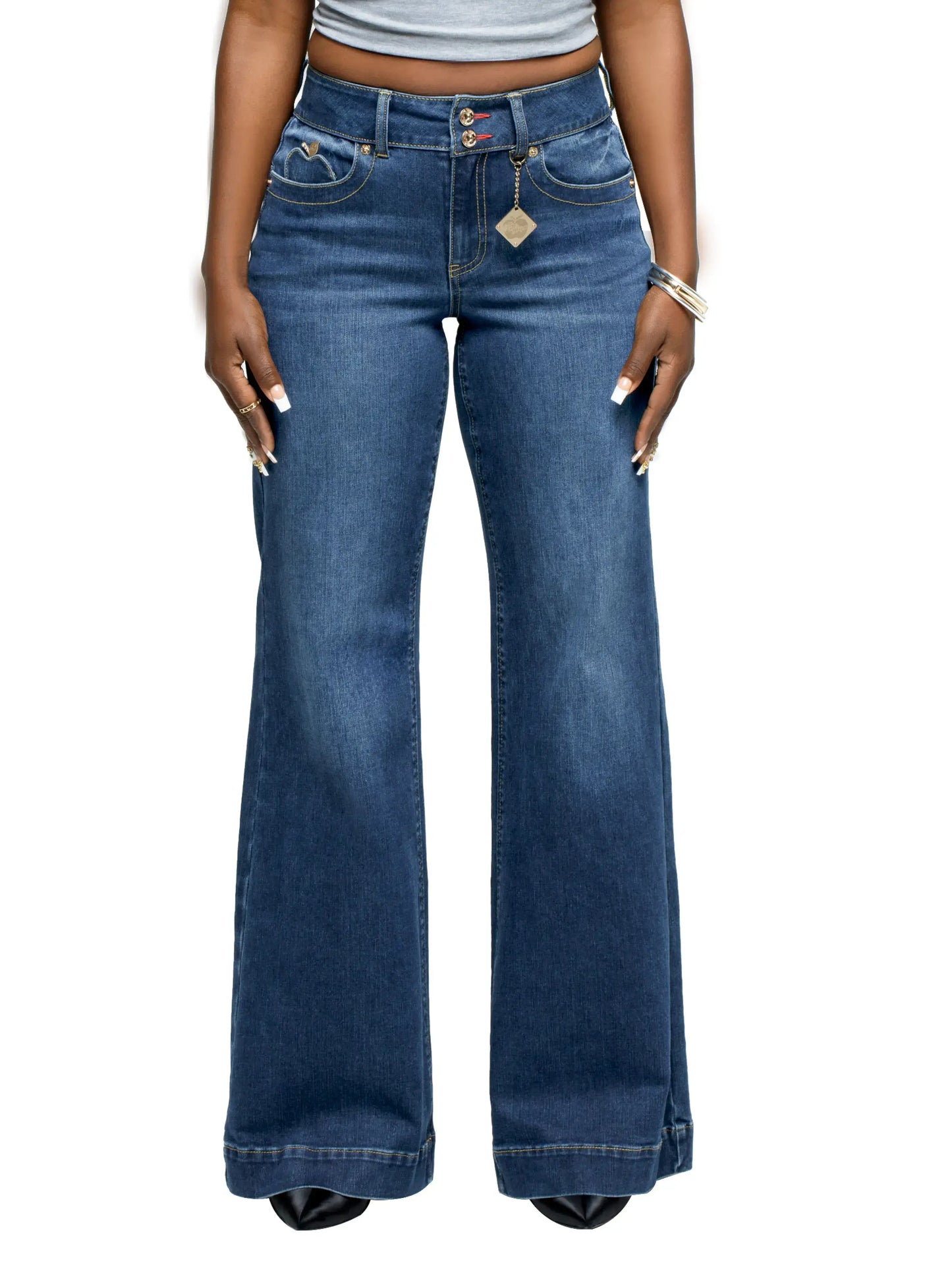 Forbidden Fit Wide Leg Jean - Savage Wash Apple Bottom Jeans