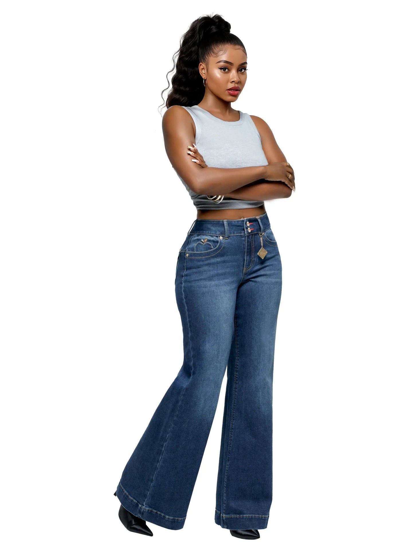 Forbidden Fit Wide Leg Jean - Savage Wash Apple Bottom Jeans