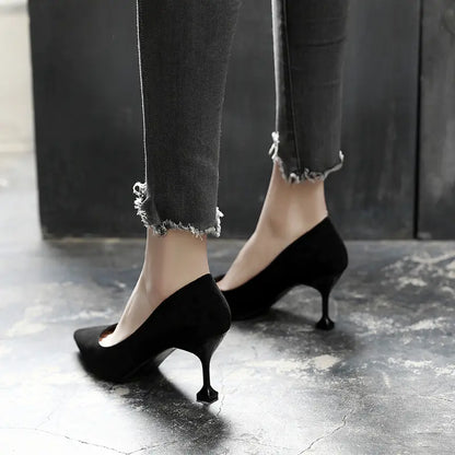 Summer Style Women's Pointed Toe Knitted Heels