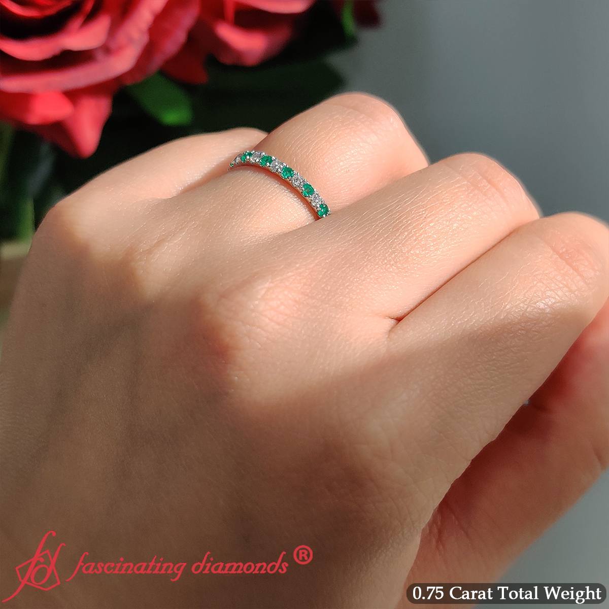 0.75 Ct. Round Eternity Wedding Band Fascinating Diamonds