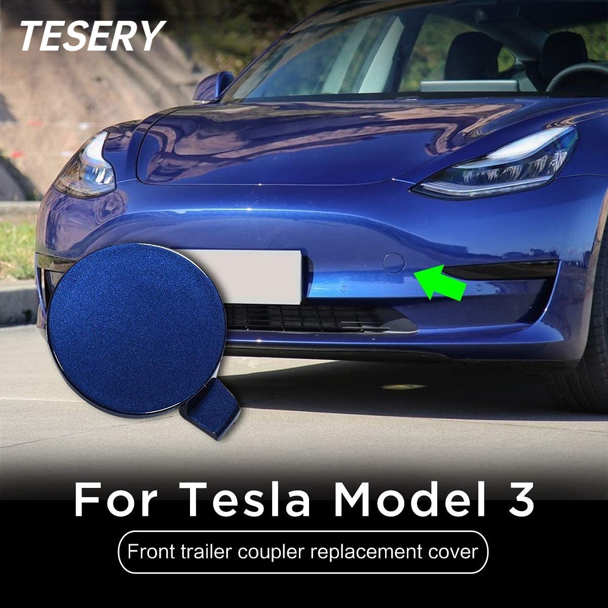 Front Bumper Tow Hole Tow Hitch Cover OEM for Tesla Model 3 Tesery Official Store