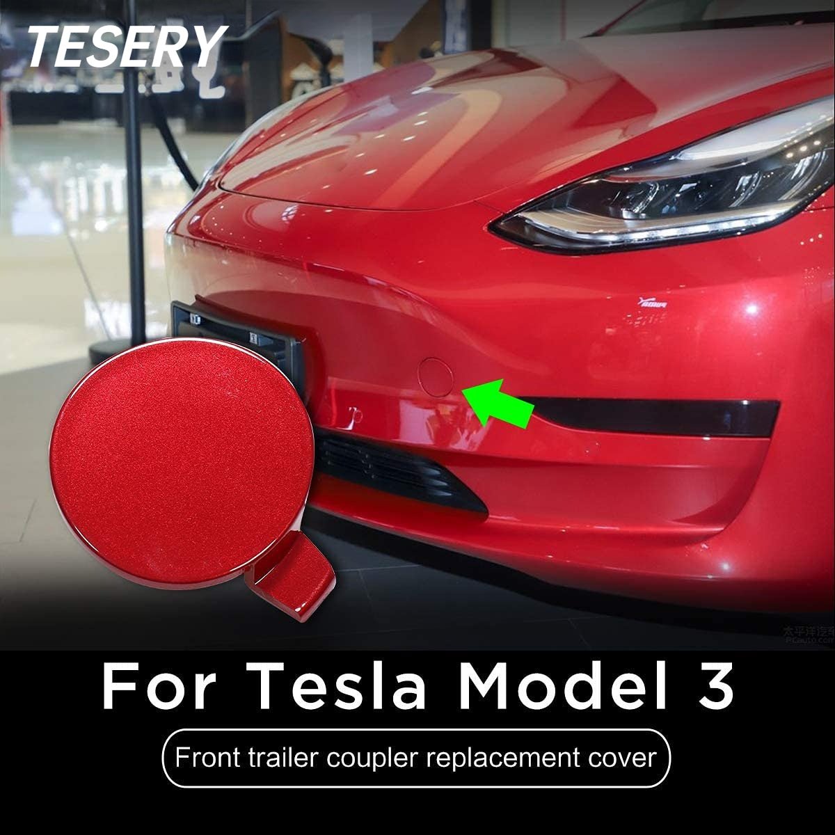 Front Bumper Tow Hole Tow Hitch Cover OEM for Tesla Model 3 Tesery Official Store