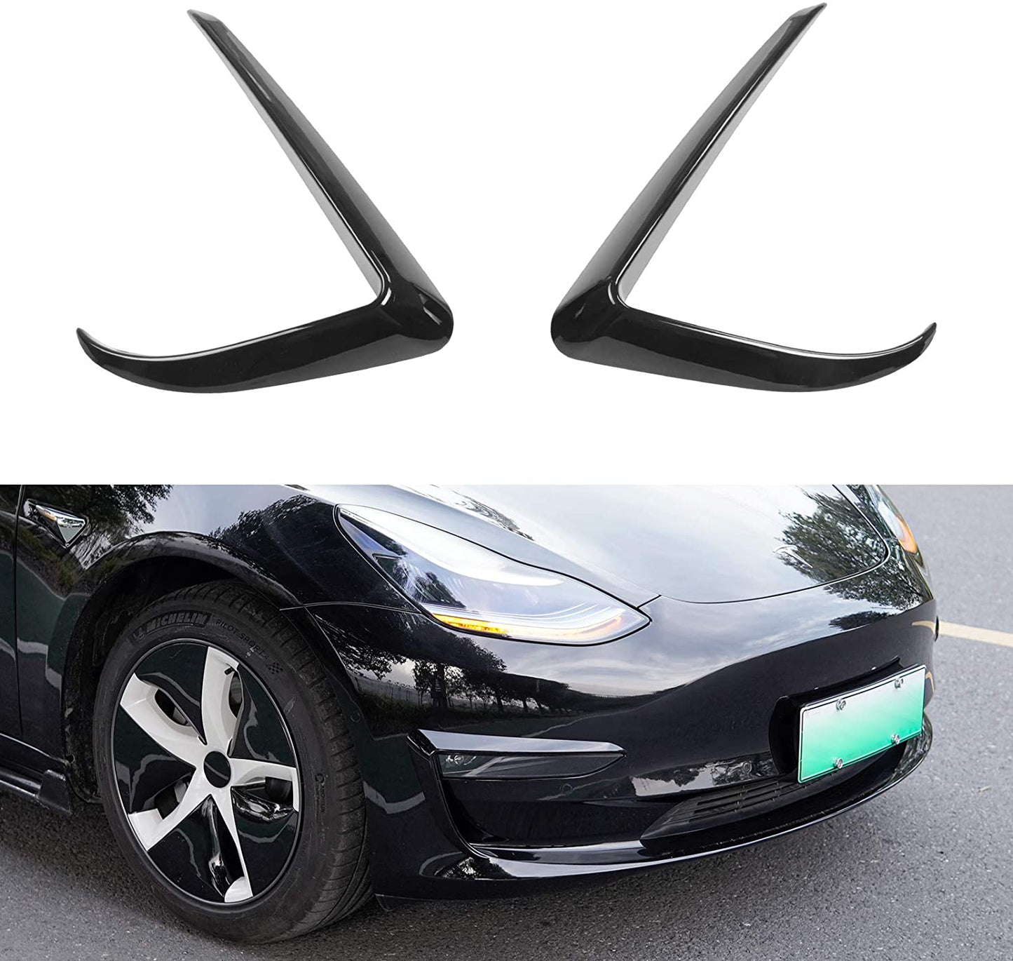 Front Fog Light Eyebrow Trim for Model 3/Y | 4 Finishes | 2-Pack Tesery Official Store
