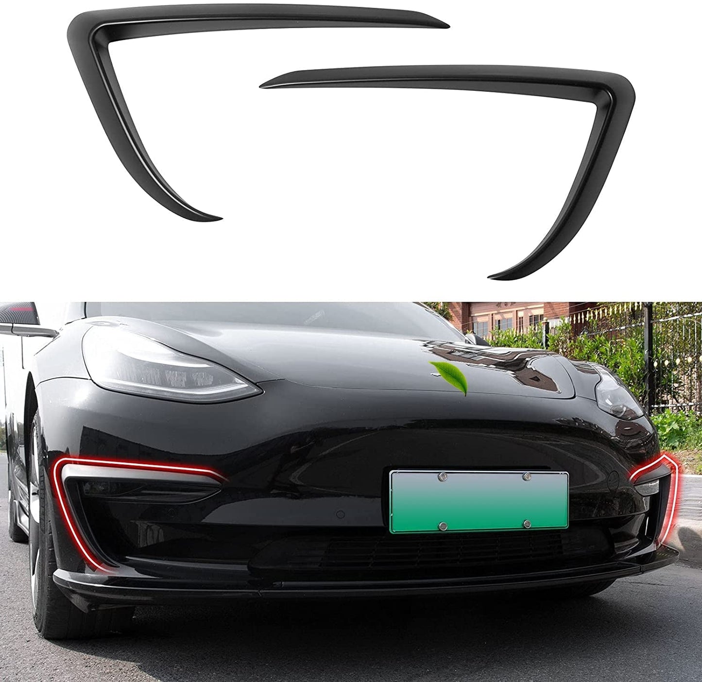 Front Fog Light Eyebrow Trim for Model 3/Y | 4 Finishes | 2-Pack Tesery Official Store