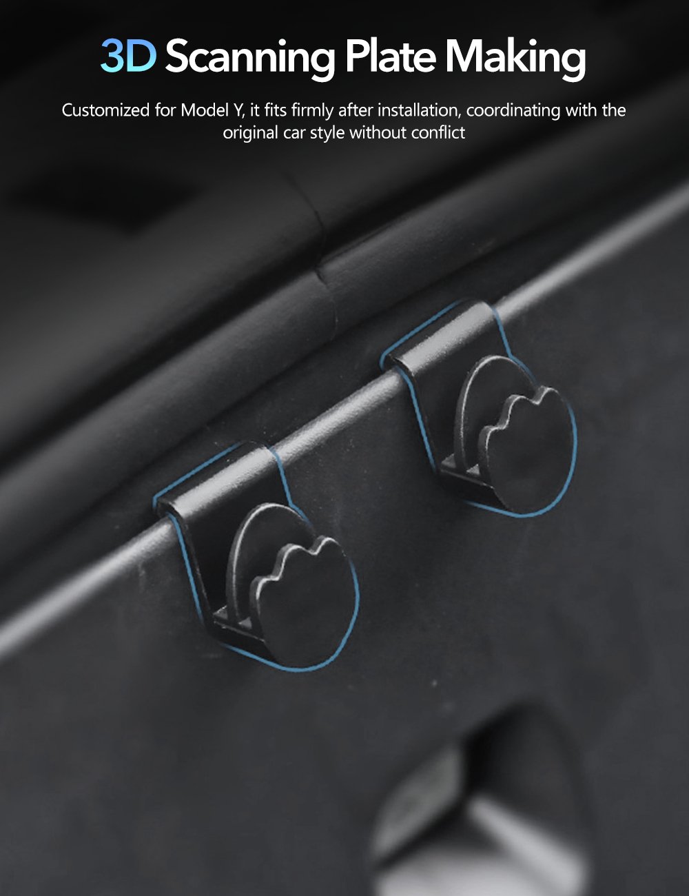 TESERY Model Y Front Trunk Hooks | ABS Storage Organizer 2021-2025 (2-Pack) Tesery Official Store