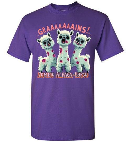 t-shirt: Halloween GRAINS Zombie Alpaca-lypse Gildan Short-Sleeve T-Shirt Purely Alpaca
