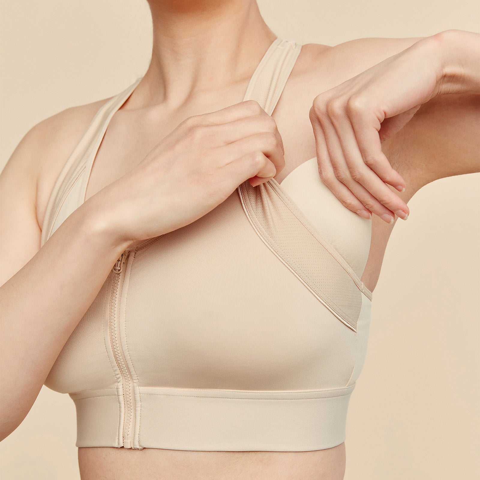 Hero Front‑Closure Sports Bra - Buff Meadow