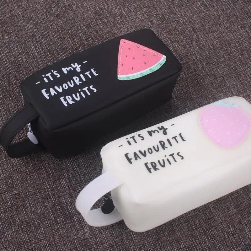 Fruit Pattern Pencil Case Large Capacity Candy Colors Pencil Cases High School College Office Supply Pencil Box Stevvex