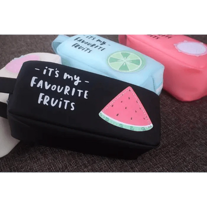 Fruit Pattern Pencil Case Large Capacity Candy Colors Pencil Cases High School College Office Supply Pencil Box Stevvex