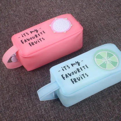 Fruit Pattern Pencil Case Large Capacity Candy Colors Pencil Cases High School College Office Supply Pencil Box Stevvex