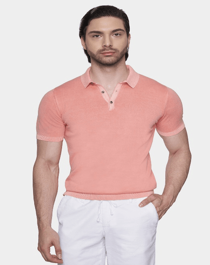 The Mercerized Cotton Polo (Salmon Orange) Bright Moons