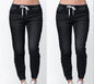 Women's Washed Lantern Denim Pants with Drawstring