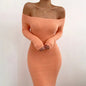 Off-Shoulder Long Sleeve Bodycon Dress for Women