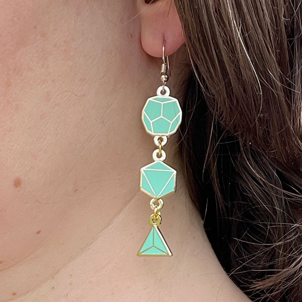 Gaming Dice Earrings Princess Awesome & Boy Wonder