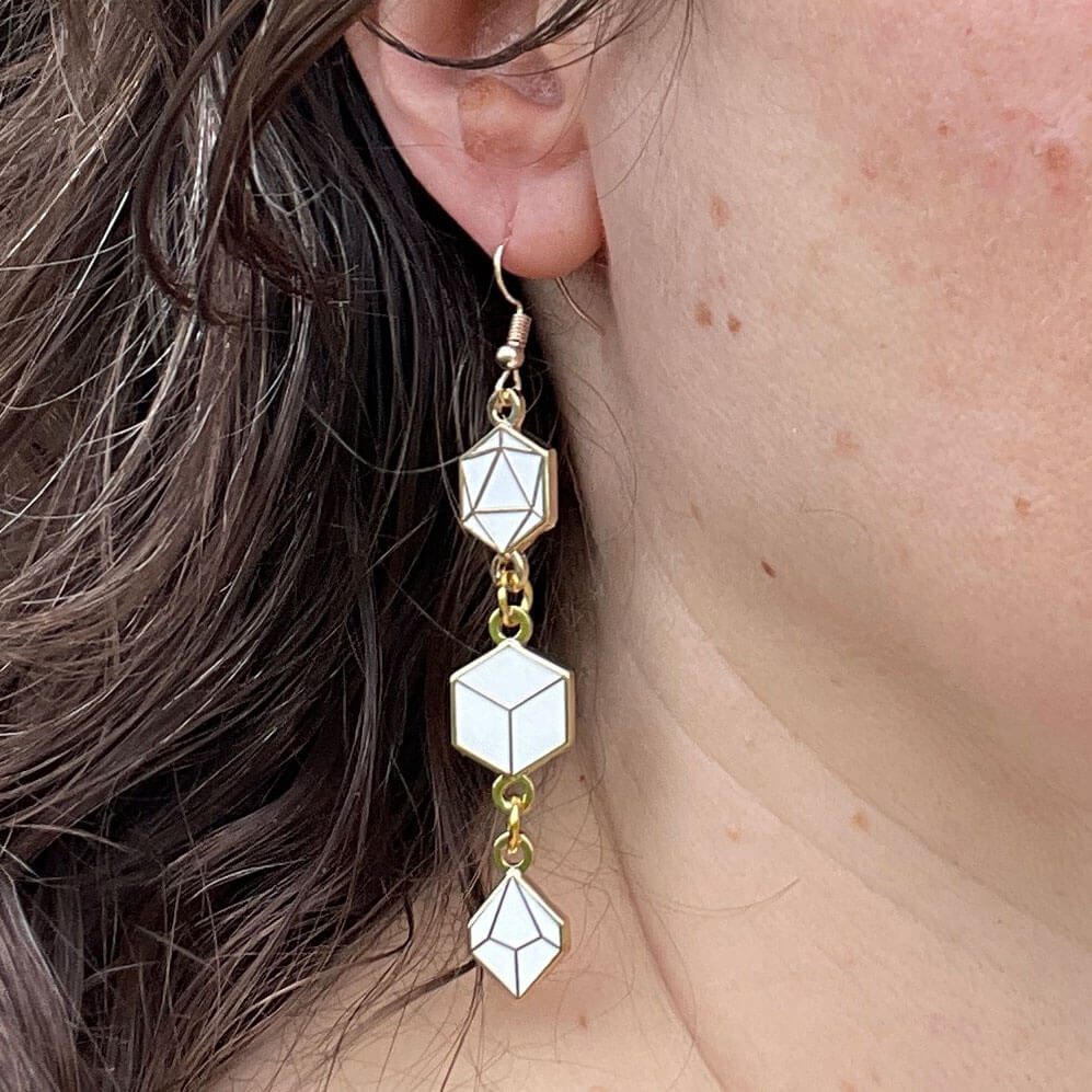 Gaming Dice Earrings Princess Awesome & Boy Wonder