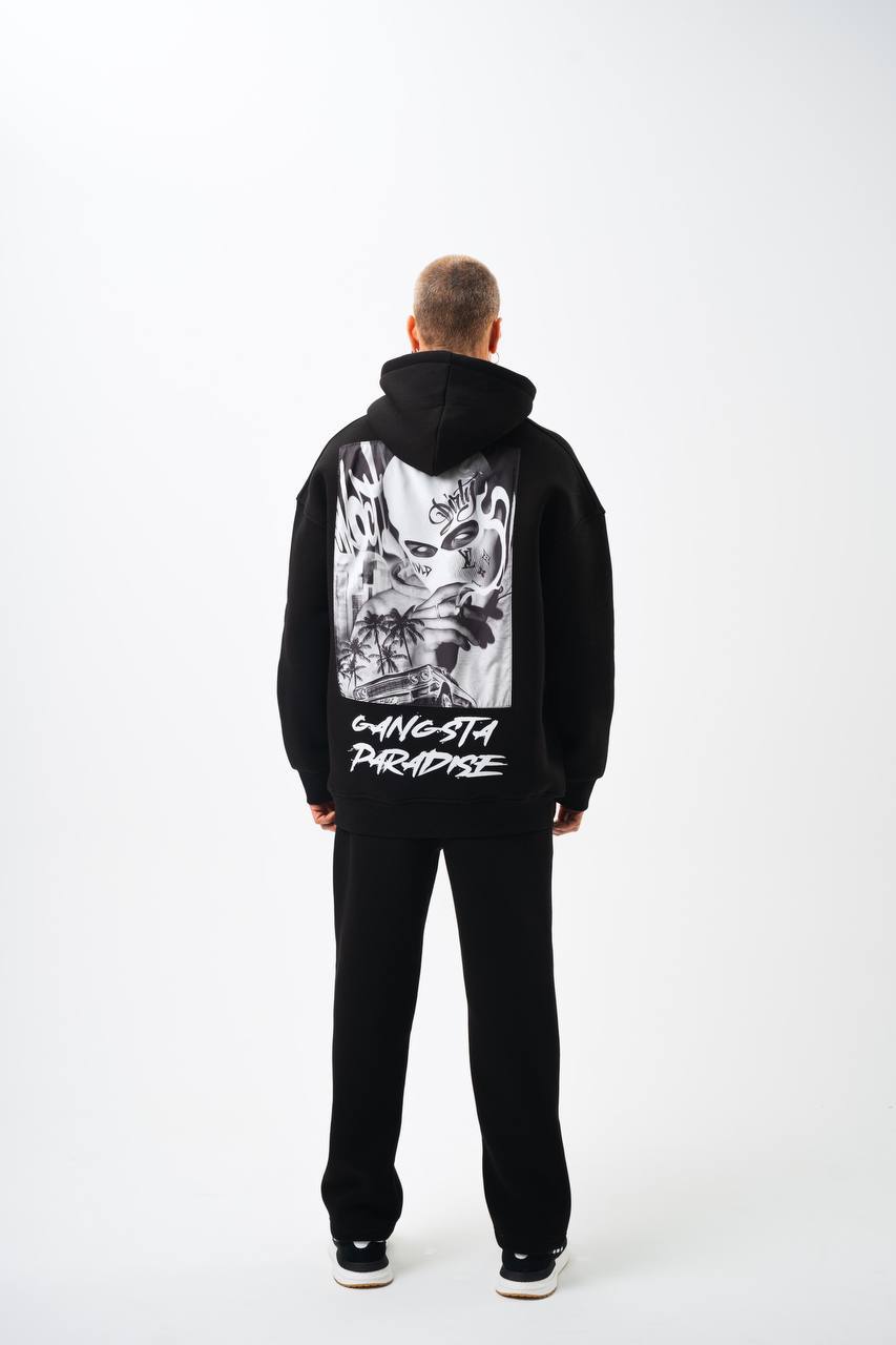 Oversize 'Gangsta Paradise' Graphic Hoodie - Heavyweight Streetwear Hooded Sweatshirt Withinblack