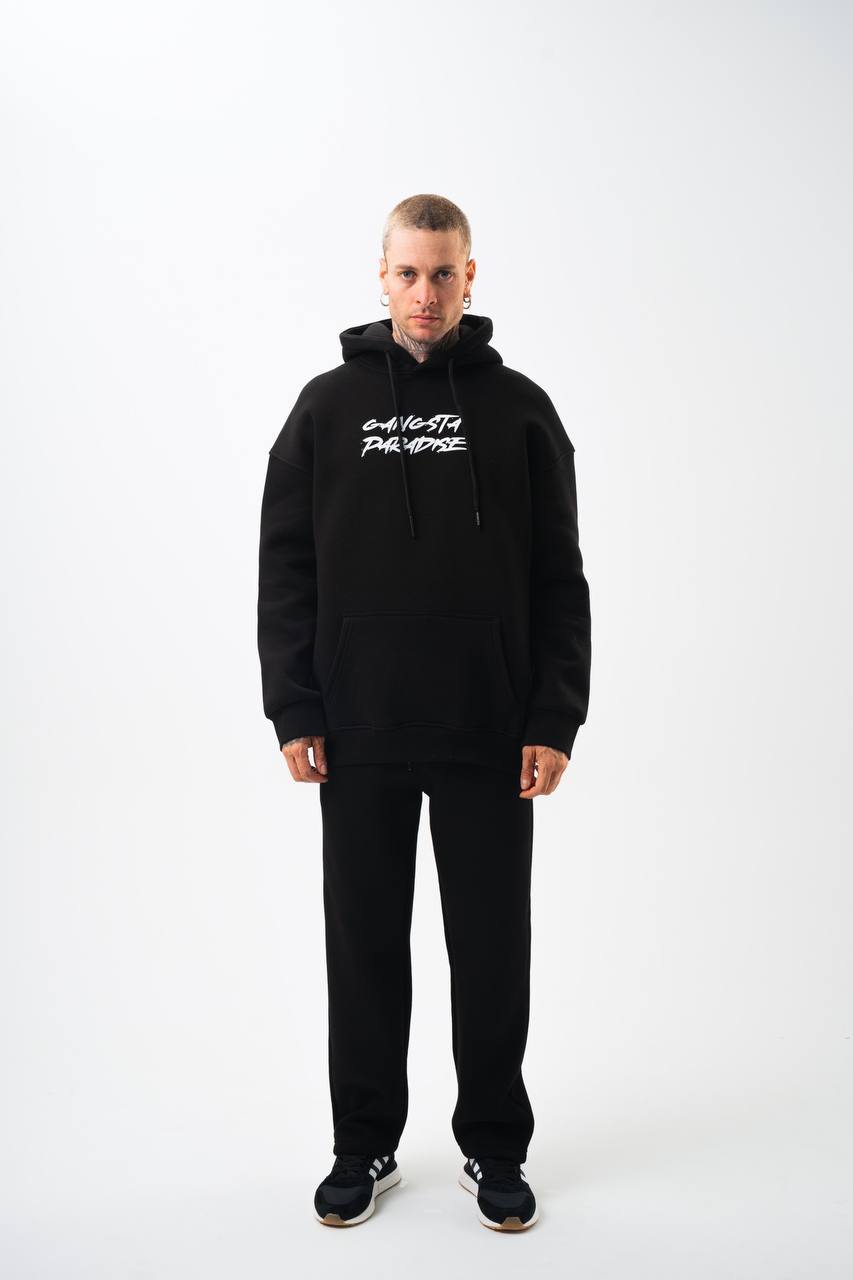 Oversize 'Gangsta Paradise' Graphic Hoodie - Heavyweight Streetwear Hooded Sweatshirt Withinblack