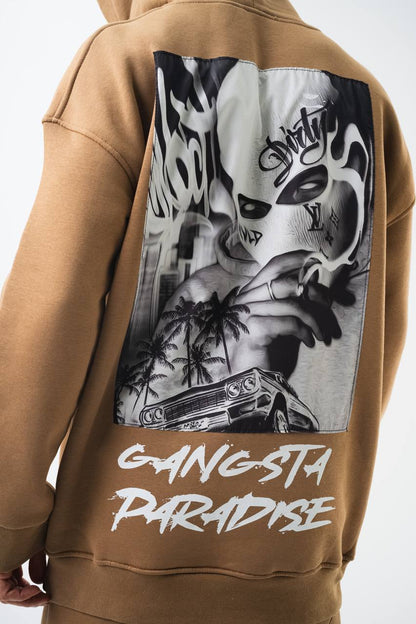 Oversize 'Gangsta Paradise' Graphic Hoodie - Heavyweight Streetwear Hooded Sweatshirt Withinblack