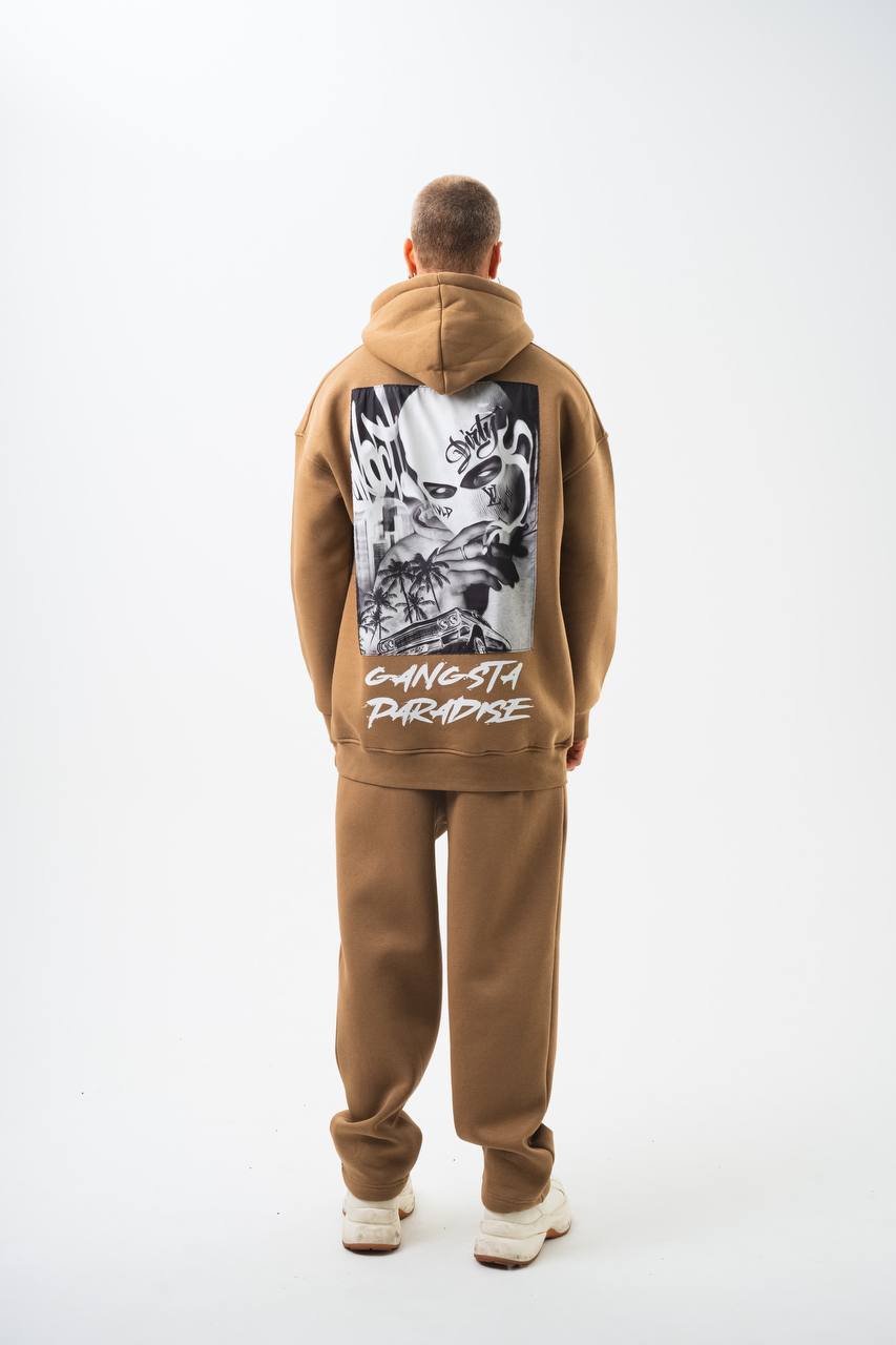 Oversize 'Gangsta Paradise' Graphic Hoodie - Heavyweight Streetwear Hooded Sweatshirt Withinblack