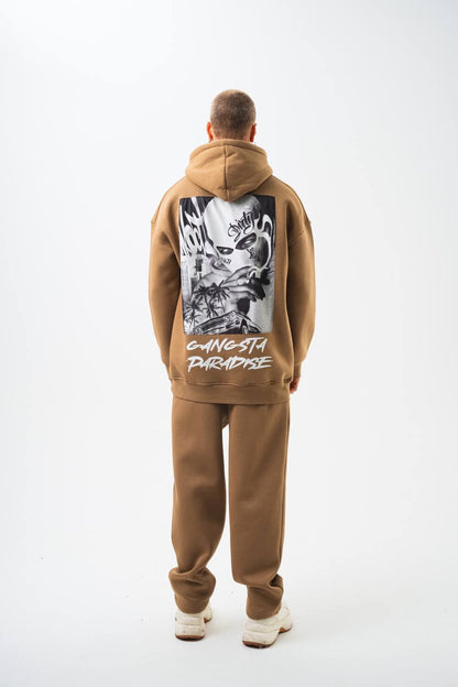 Oversize 'Gangsta Paradise' Graphic Hoodie - Heavyweight Streetwear Hooded Sweatshirt Withinblack