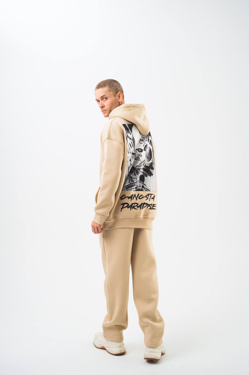 Oversize 'Gangsta Paradise' Graphic Hoodie - Heavyweight Streetwear Hooded Sweatshirt Withinblack