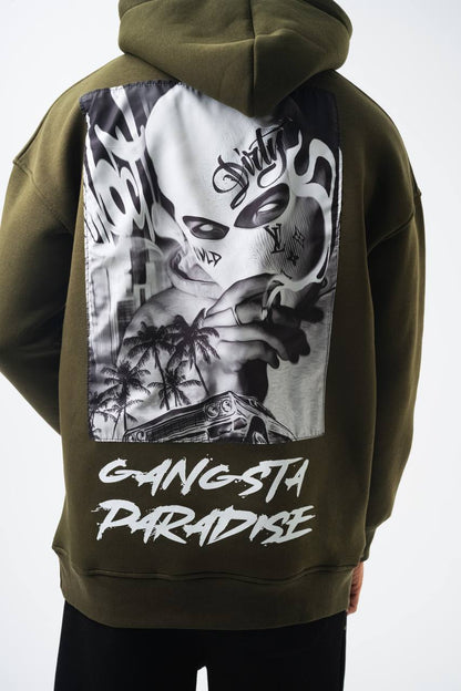 Oversize 'Gangsta Paradise' Graphic Hoodie - Heavyweight Streetwear Hooded Sweatshirt Withinblack