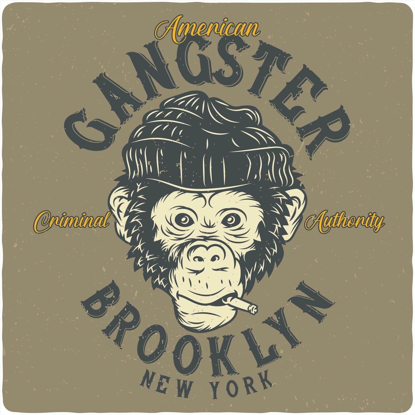 Gangster Brooklyn Men's Bamboo Viscose/Organic Cotton Short Sleeve Graphic T-Shirt Spun Bamboo