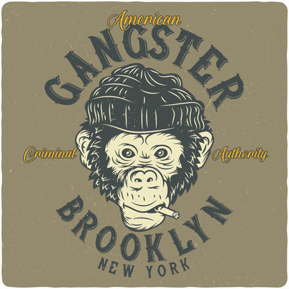 Gangster Brooklyn Men's Bamboo Viscose/Organic Cotton Short Sleeve Graphic T-Shirt Spun Bamboo