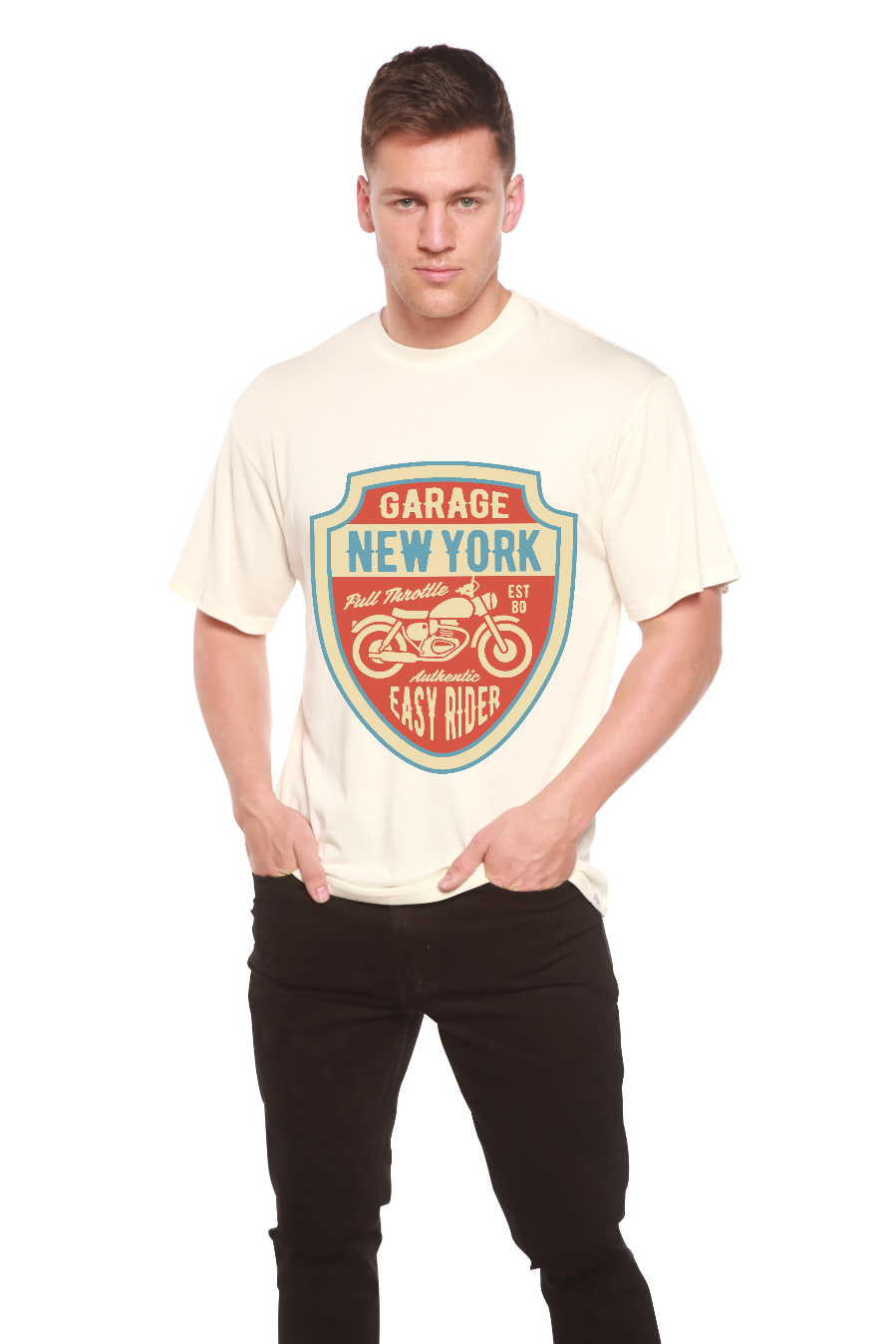 Garage New York Men's Bamboo Viscose/Organic Cotton Short Sleeve Graphic T-Shirt Spun Bamboo
