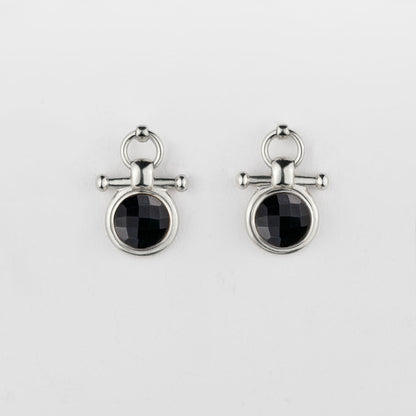 Adele - Black Onyx Horse Bit Equestrian Earring in Silver Urban-Equestrian