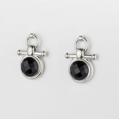 Adele - Black Onyx Horse Bit Equestrian Earring in Silver Urban-Equestrian