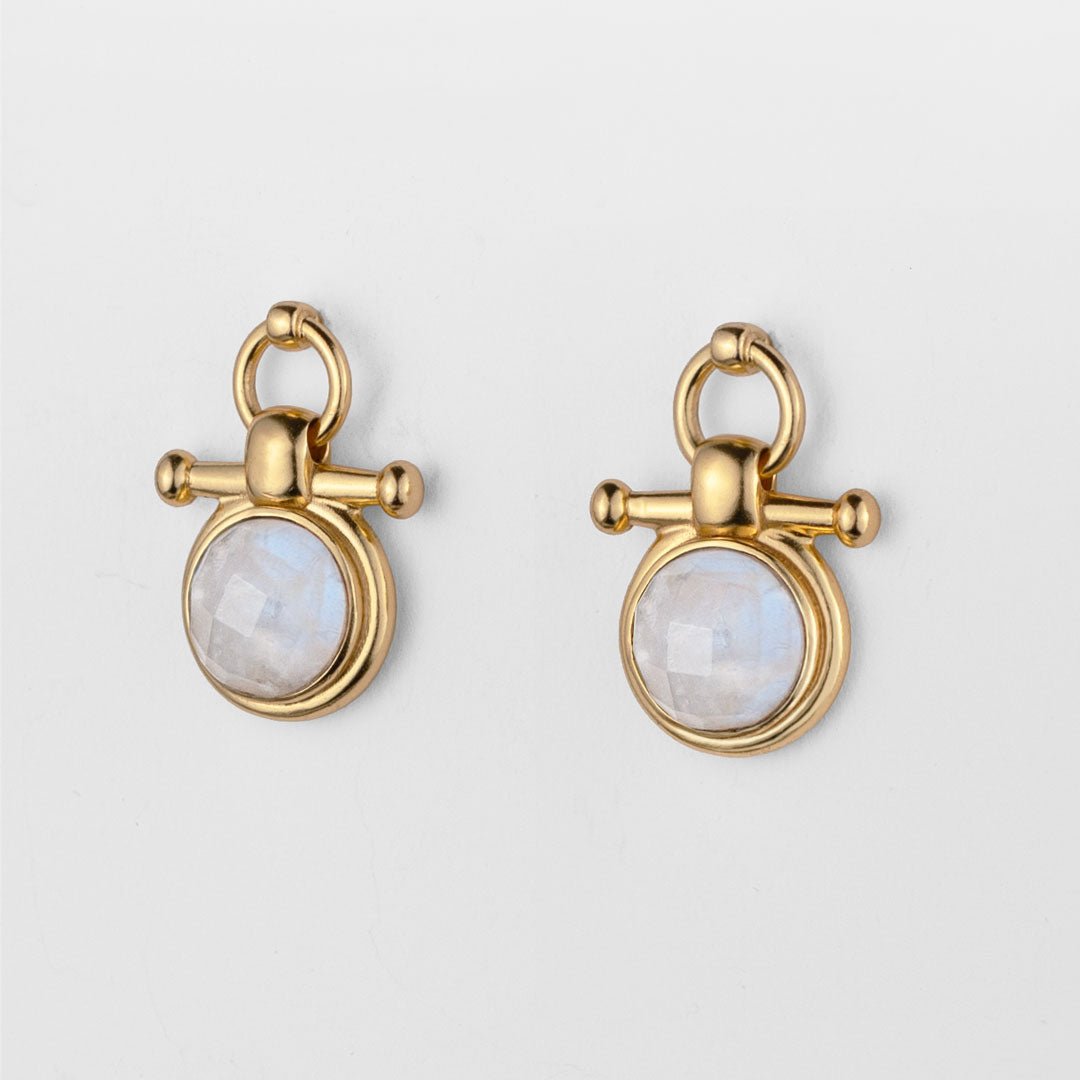 Adele - Moonstone  Horse Bit Equestrian Earring in Gold Urban-Equestrian