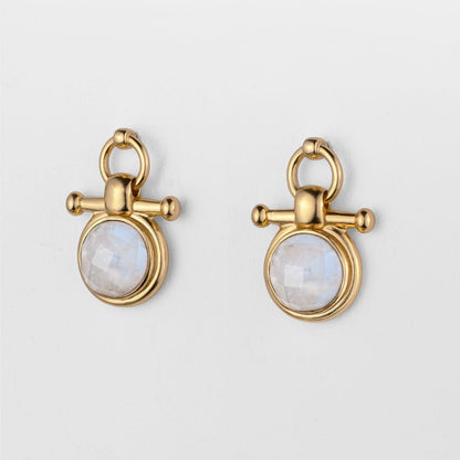 Adele - Moonstone  Horse Bit Equestrian Earring in Gold Urban-Equestrian