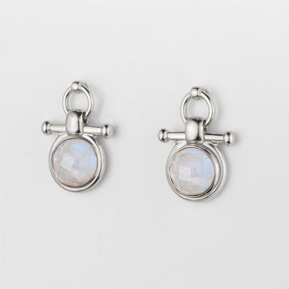Adele - Moonstone Horse Bit Equestrian Earring in Silver Urban-Equestrian