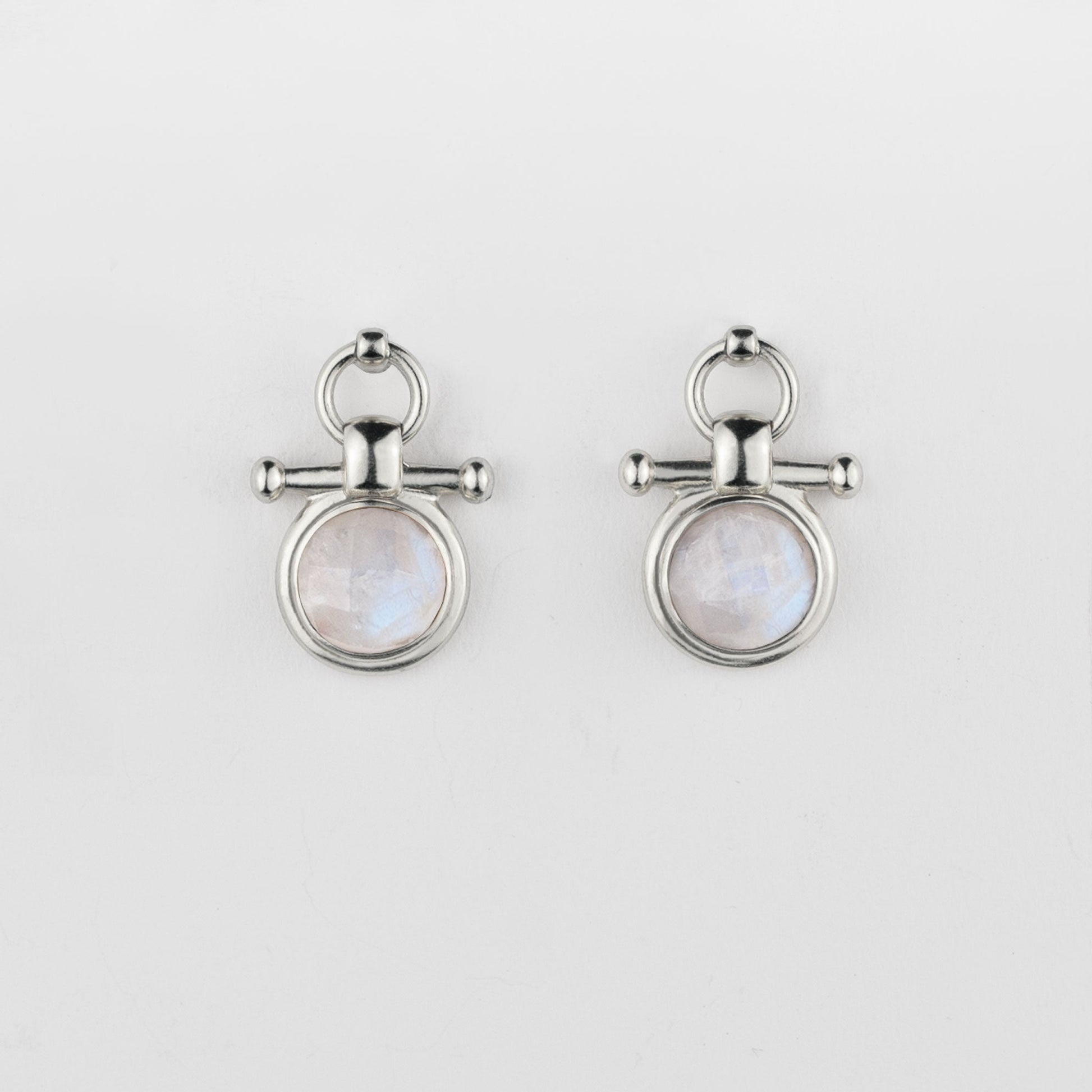 Adele - Moonstone Horse Bit Equestrian Earring in Silver Urban-Equestrian