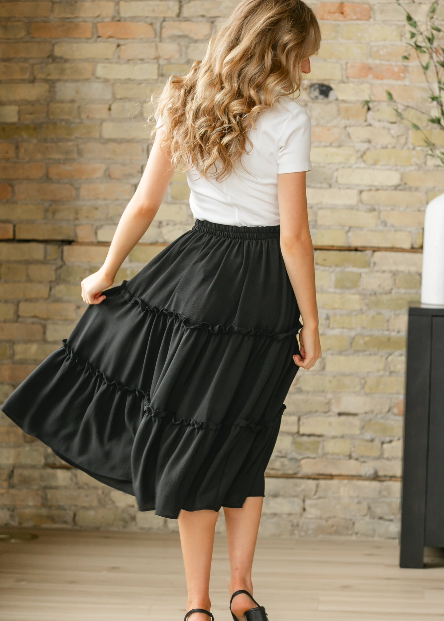 Giana Ruffle Tiered Midi Skirt - FINAL SALE
