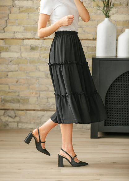 Giana Ruffle Tiered Midi Skirt - FINAL SALE