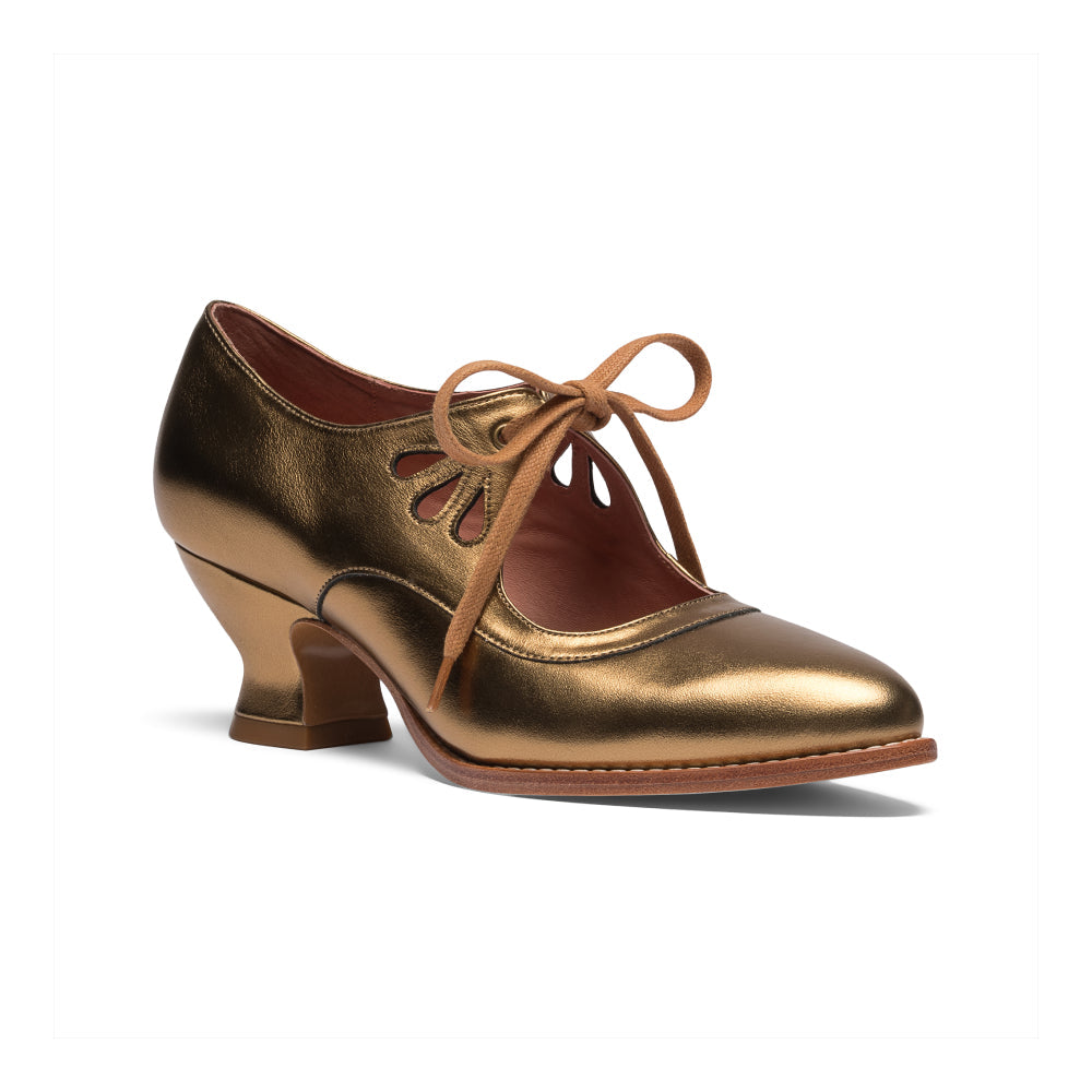 Gibson Edwardian Leather Shoes (Antique Gold) American Duchess
