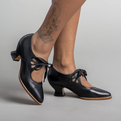 Gibson Edwardian Leather Shoes (Black) American Duchess