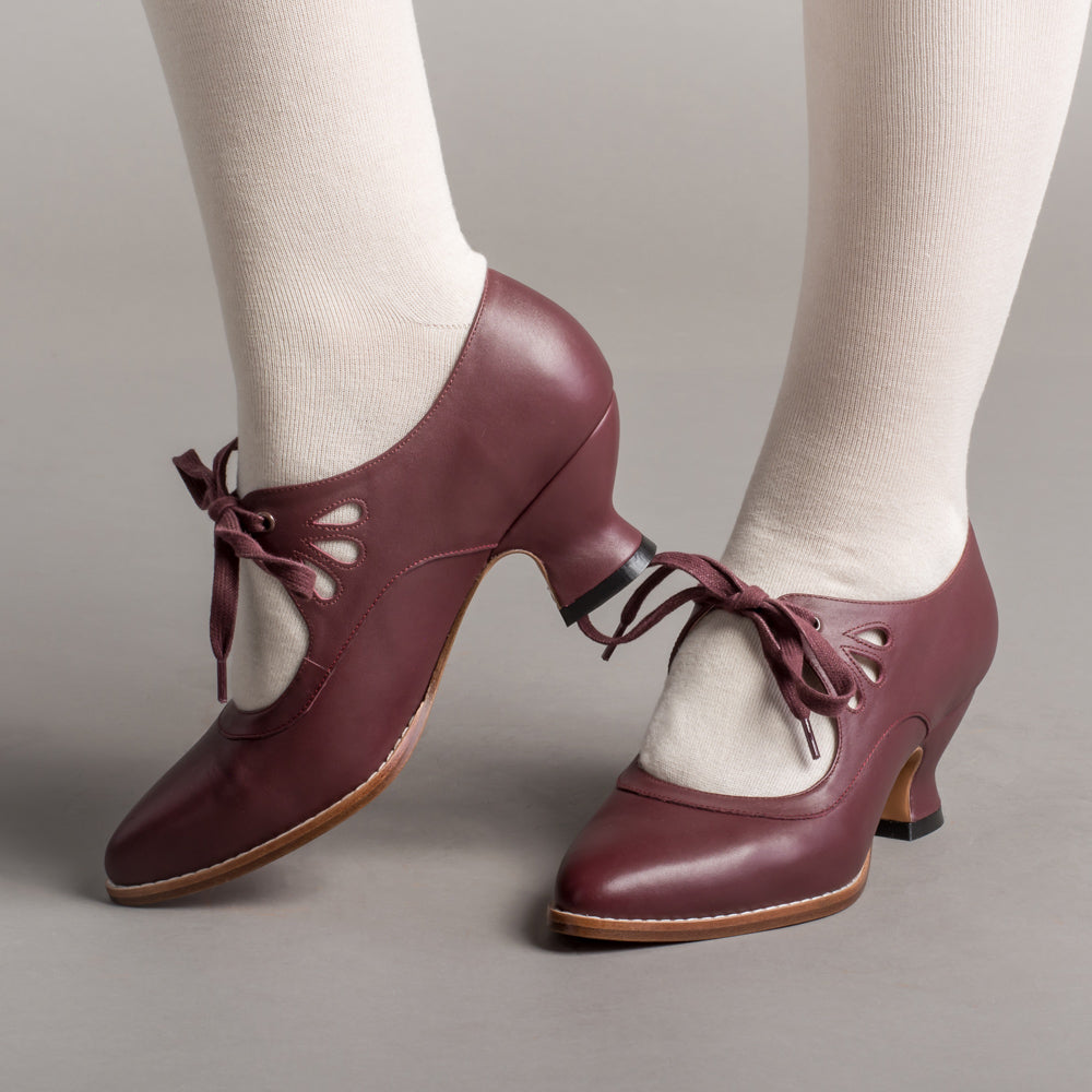 Gibson Edwardian Leather Shoes (Merlot) American Duchess