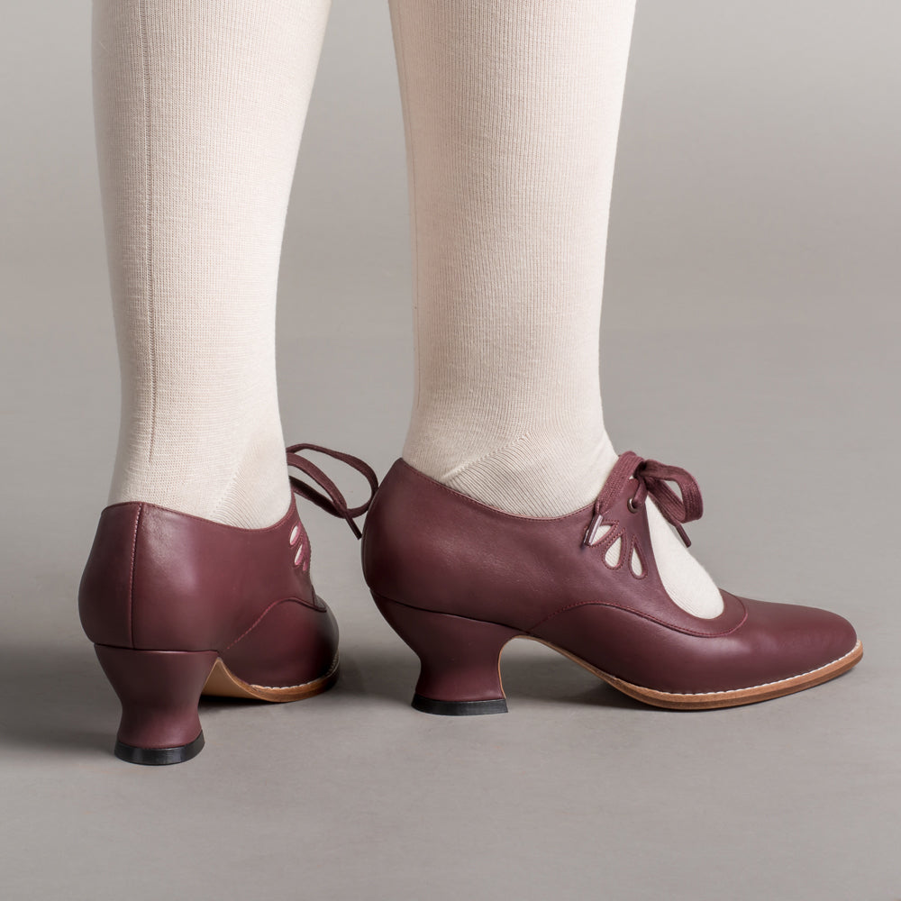 Gibson Edwardian Leather Shoes (Merlot) American Duchess