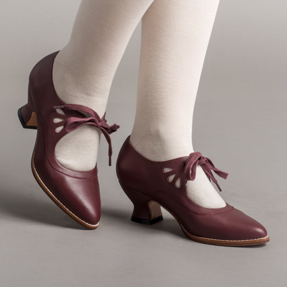 Gibson Edwardian Leather Shoes (Merlot) American Duchess