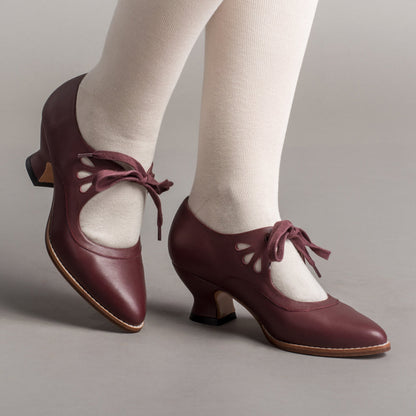 Gibson Edwardian Leather Shoes (Merlot) American Duchess