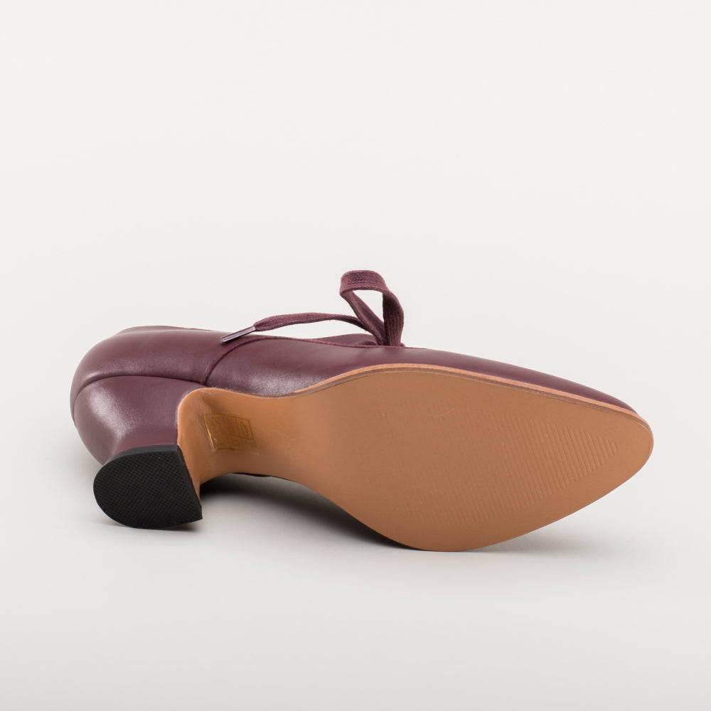 Gibson Edwardian Leather Shoes (Merlot) American Duchess