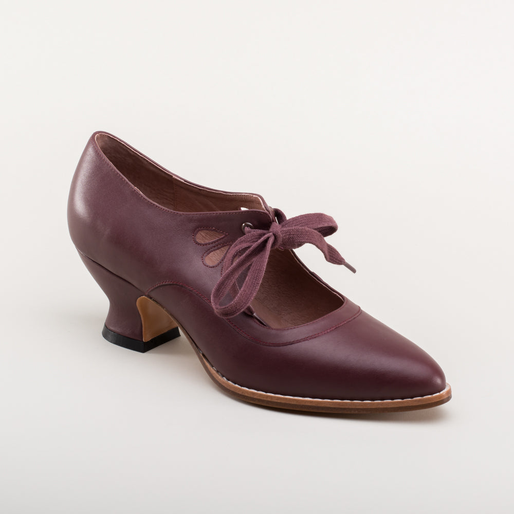 Gibson Edwardian Leather Shoes (Merlot) American Duchess