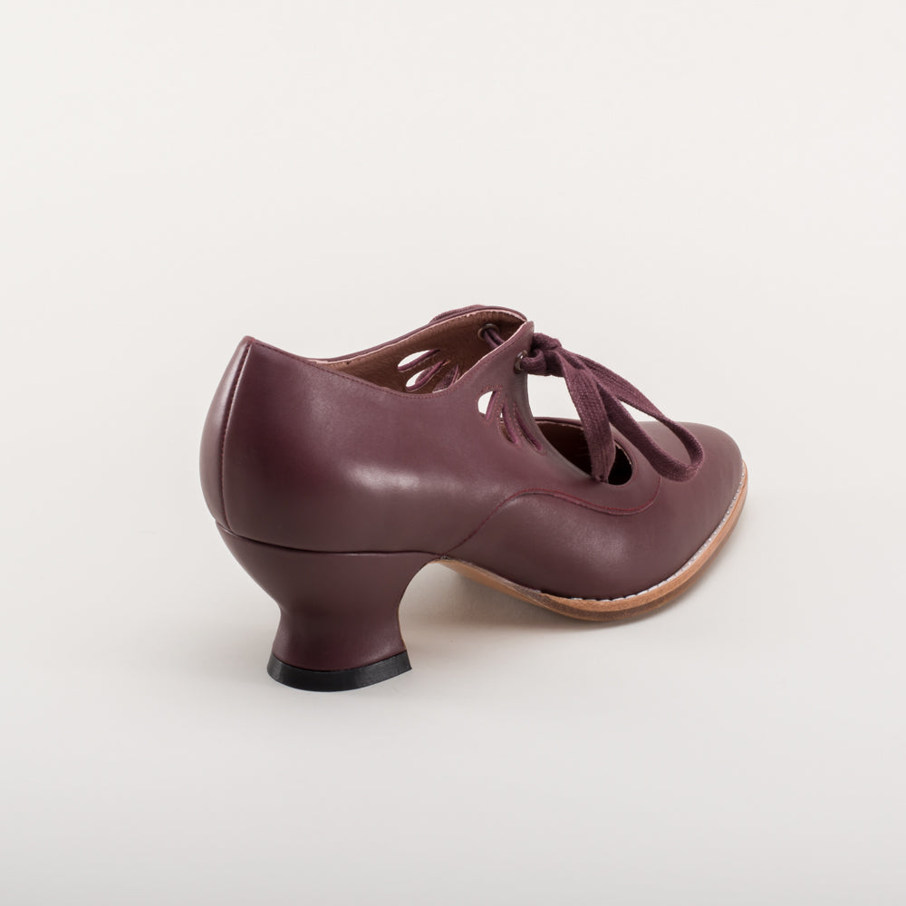 Gibson Edwardian Leather Shoes (Merlot) American Duchess