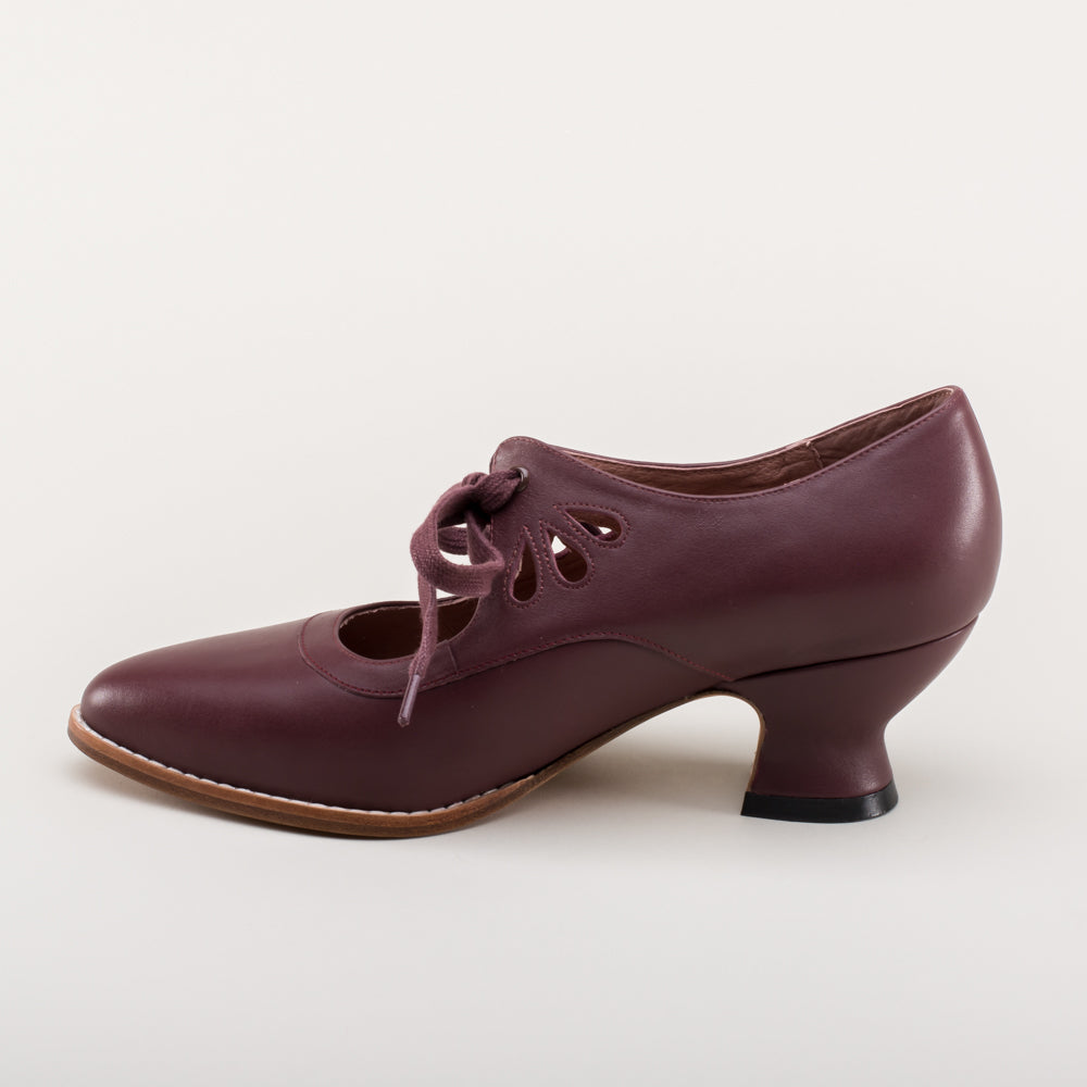 Gibson Edwardian Leather Shoes (Merlot) American Duchess